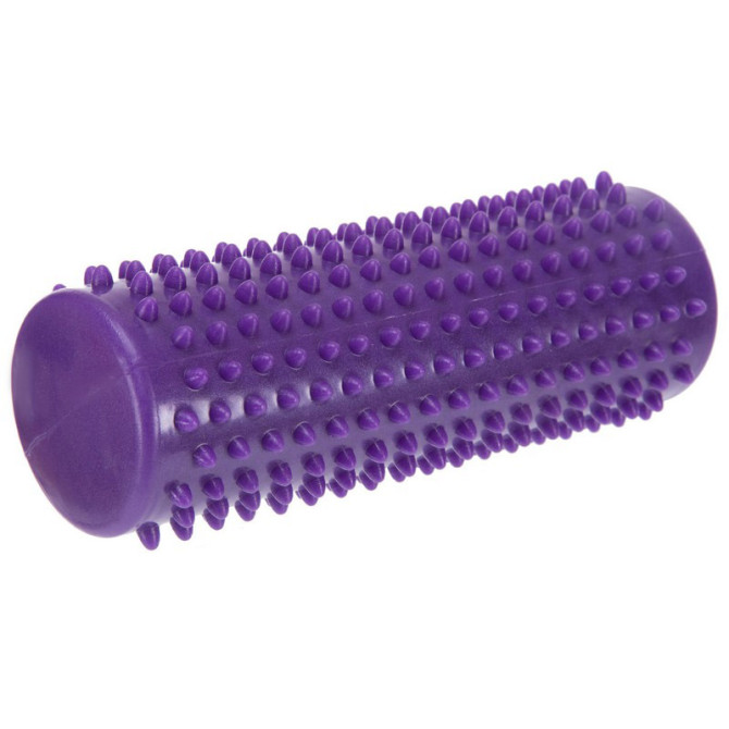 массажный цилиндр EasyFit Spindle с шипами фиолетовый