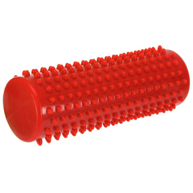 массажный цилиндр EasyFit Spindle с шипами красный