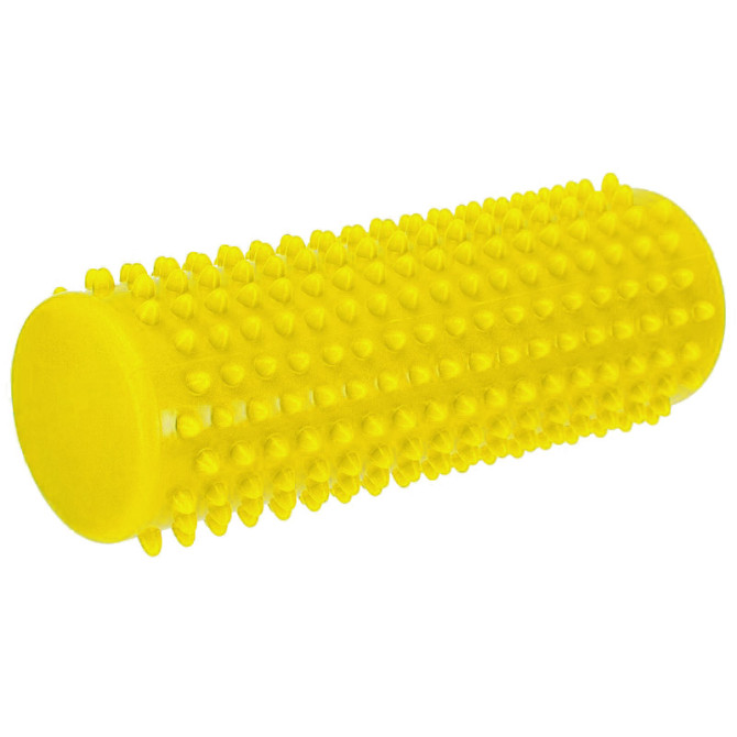 массажный цилиндр EasyFit Spindle с шипами желтый