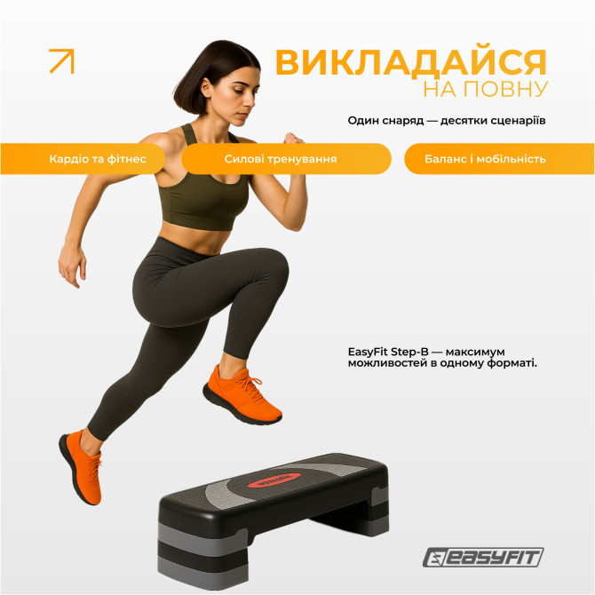 швидка доставка степ-платформи EasyFit Step-B 3-ступінчаста