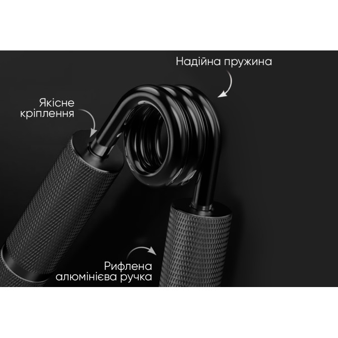купити кистьовий еспандер EasyFit Hand Grip PRO 159 кг чорний (350 lb) 