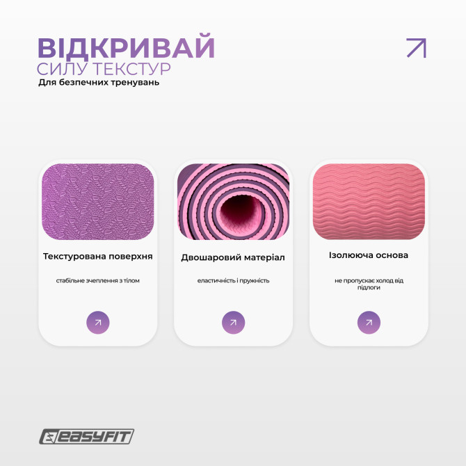 ціна  килимок для йоги та фітнесу EasyFit Polarity рadma