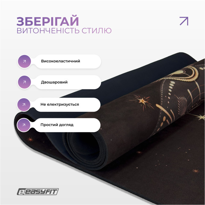 ціна на килимок  EasyFit BlackMoon (замша-каучук) чорний