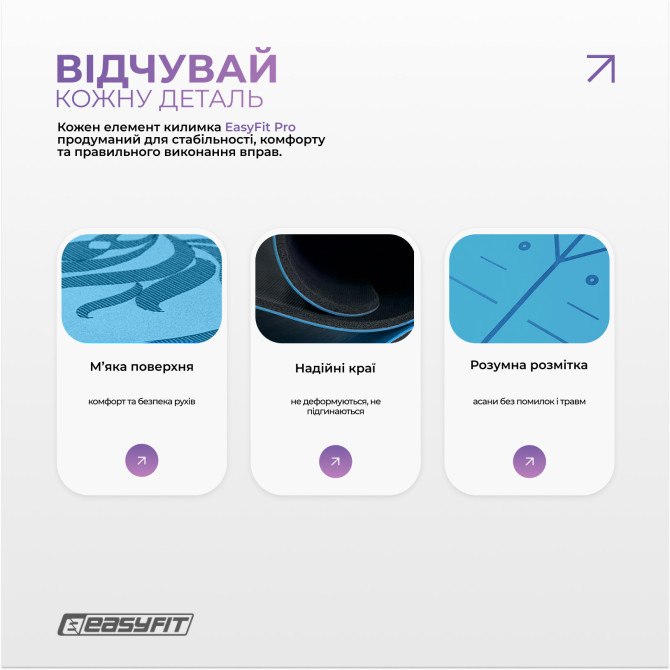 цена коврик для йоги профессиональный EasyFit Pro каучук 5 мм синий