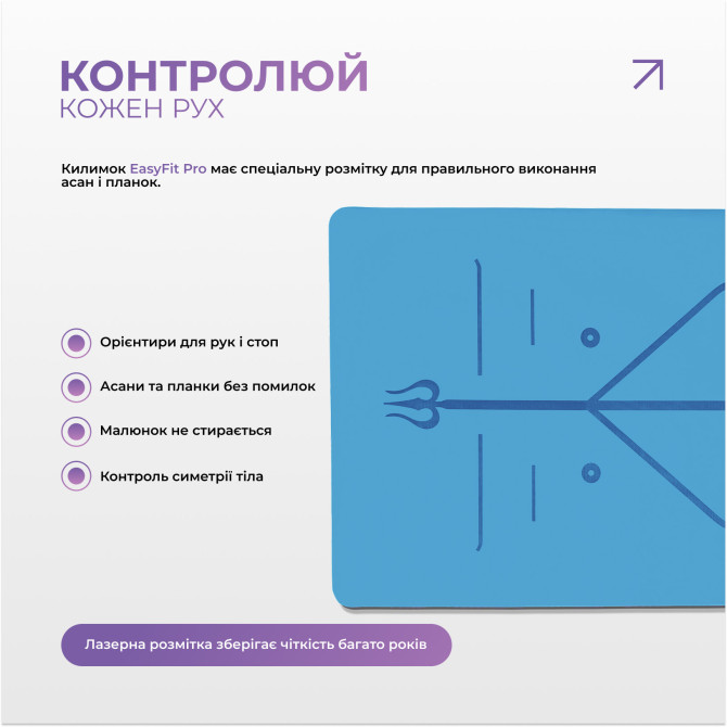 купить оптом коврик для йоги профессиональный EasyFit Pro каучук 5 мм синий