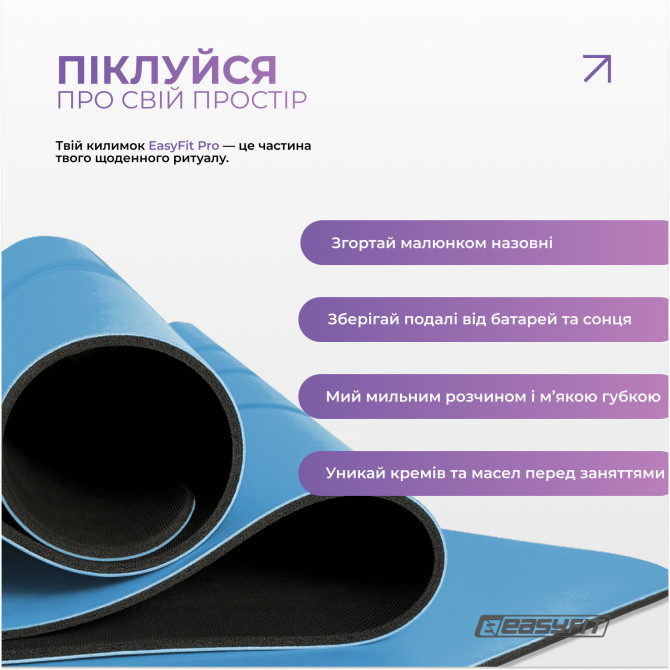 заказать оптом  коврик для йоги профессиональный EasyFit Pro каучук 5 мм синий