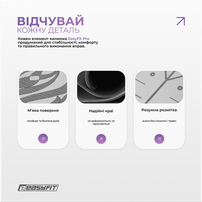 замовити килимок для йоги професійний EasyFit Pro каучук 5 мм Сірий