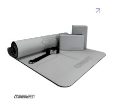 Набір для йоги та фітнесу EasyFit Polarity Set PRO (Stone): килимок, два блоки та ремінь