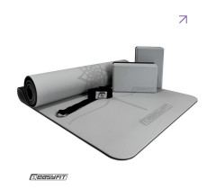 Набір для йоги та фітнесу EasyFit Polarity Set PRO (Stone): килимок, два блоки та ремінь