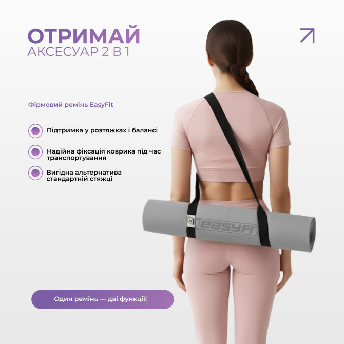 купити недорого набір для йоги та фітнесу EasyFit Polarity Set PRO (Stone): килимок, два блоки та ремінь