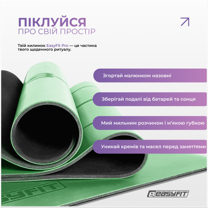 опт коврик для йоги профессиональный EasyFit Pro каучук 5 мм Зеленый