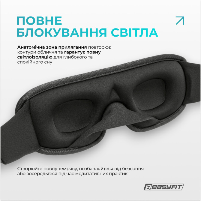 цена  маска для сна 3D EasyFit Dream с эфектом памяти (серая)