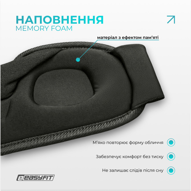 заказать  маска для сна 3D EasyFit Dream с эфектом памяти (серая)