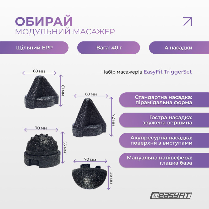 заказать набор массажеров для МФР EasyFit TriggerSet (4 шт.)