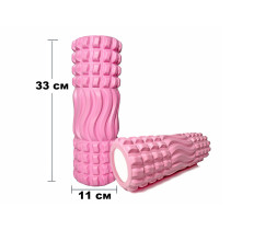 Массажный ролик EasyFit Wavyspines 33 см Розовый