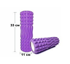 Масажний ролик EasyFit Wavyspines 33 см Фіолетовий