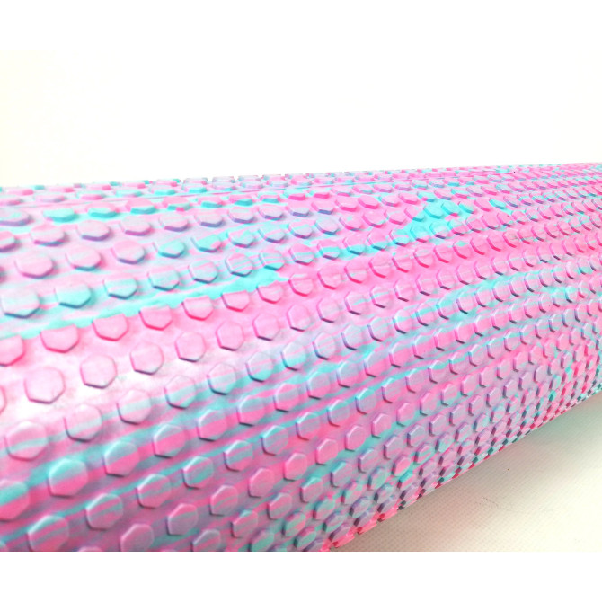 Массажный ролик EasyFit Foam Roller 45 см двухцветный Розовый-мятный
