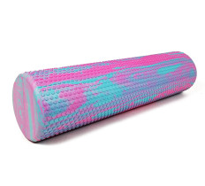 Масажний ролик EasyFit Foam Roller 60 см двоколірний М'ятний-рожевий