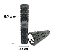 Массажный роллер EasyFit Grid Roller 60 см v.3.1 черный