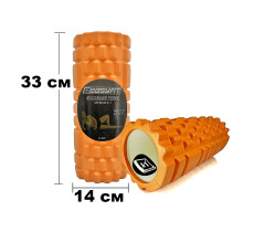 Масажний ролик EasyFit Grid Roller 33 см v.1.1 Помаранчевий