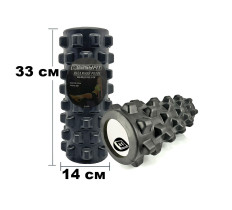 Массажный ролик EasyFit Grid Roller PRO 33 см Черный