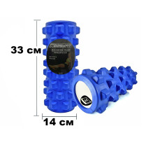 Массажный ролик EasyFit Grid Roller PRO 33 см Синий