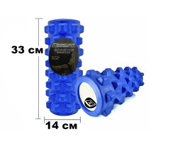 Масажний ролик EasyFit Grid Roller PRO 33 см Синій
