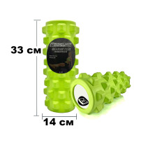 Массажный ролик EasyFit Grid Roller PRO 33 см Салатовый