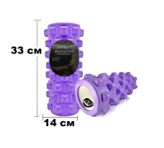 Массажный ролик EasyFit Grid Roller PRO 33 см Фиолетовый