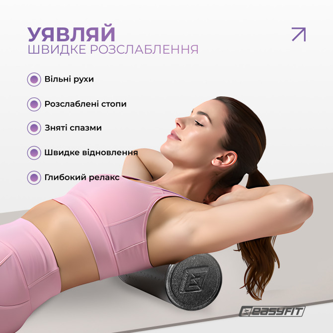 купить массажный ролик EasyFit PolyFoam Roller EPP 30 см