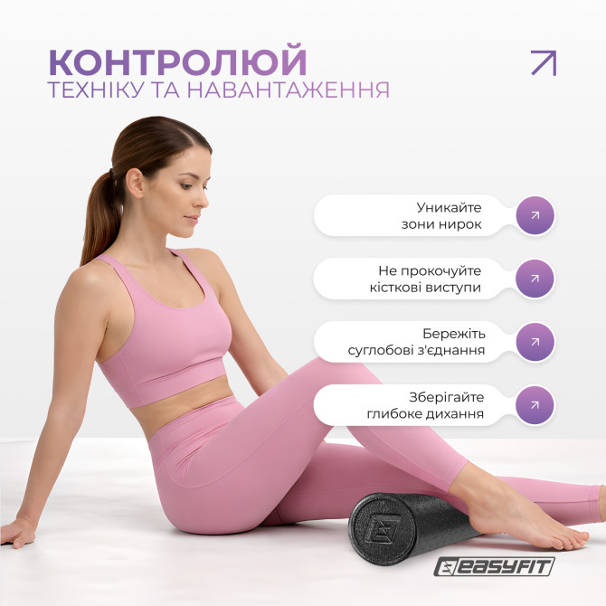 опт массажный ролик EasyFit PolyFoam Roller EPP 45 см