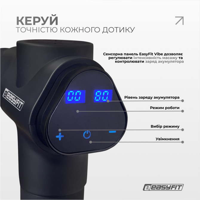 цена перкуссионный вибромассажер Easyfit UltraGun 13 насадок