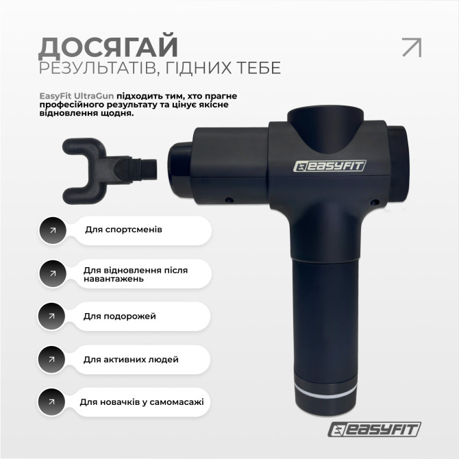 низкая цена перкуссионный вибромассажер Easyfit UltraGun 13 насадок