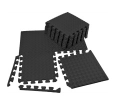 Татами мат EasyFit 8 шт (30х30х1 см) ласточкин хвост черный