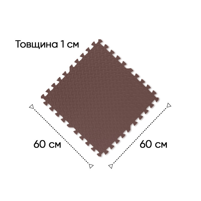 купить татами мат 60х60 см EasyFit SwallowTail коричневый