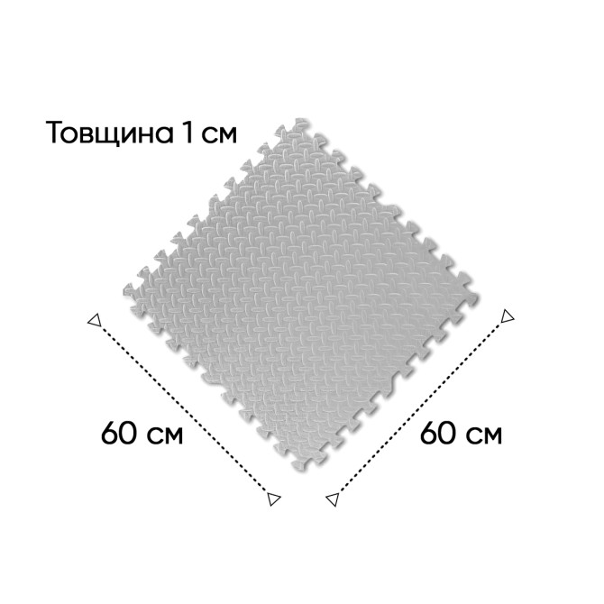 купить татами мат EasyFit swallowtail (60х60 см) серый