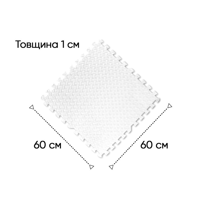 купить татами мат 60х60 см EasyFit SwallowTail белый