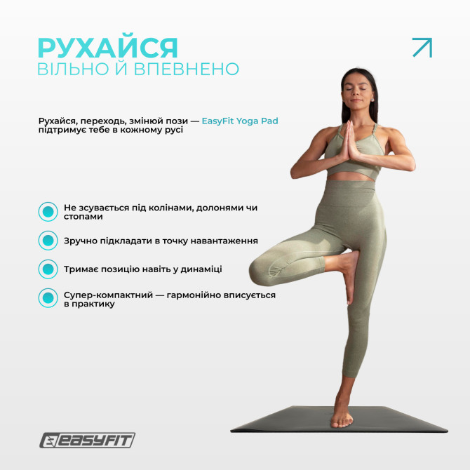 цена мини-мат для йоги EasyFit Yoga Pad каучук 3,5 мм черный 