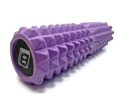 Масажний ролик EasyFit Solid Grid Roller 45 см v.2.2s фіолетовий