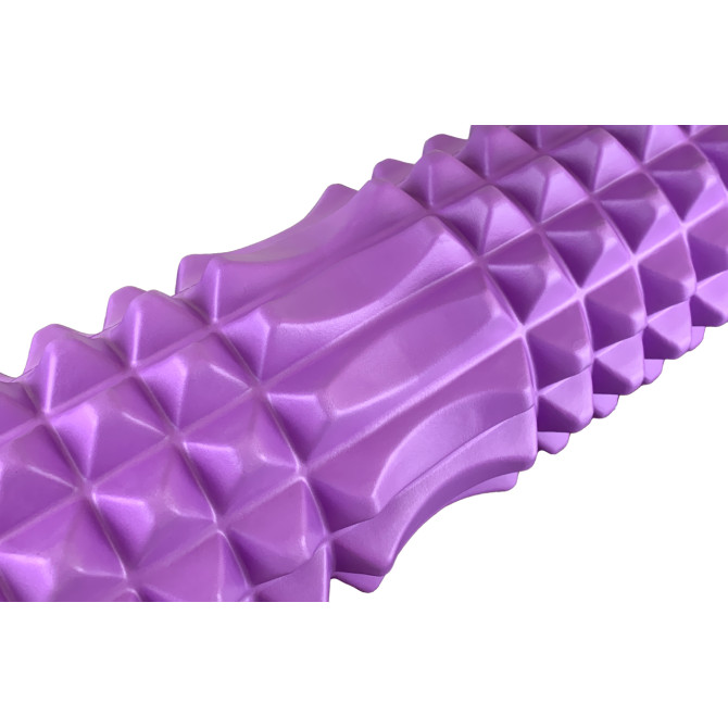 ціна на масажний ролик EasyFit Grid Roller 33 см v.1.2 із заглушками (фіолетовий)