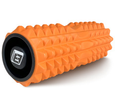Массажный ролик EasyFit Grid Roller 33 см v.1.2 с заглушками с двух сторон (оранжевый)