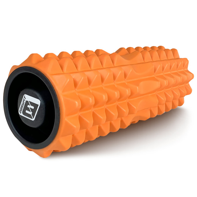 массажный ролик EasyFit Grid Roller 33 см v.1.2 с заглушками (оранжевый)