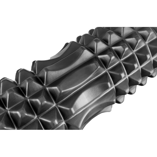 ціна на масажний ролик EasyFit Grid Roller 33 см v.1.2 із заглушками (чорний)