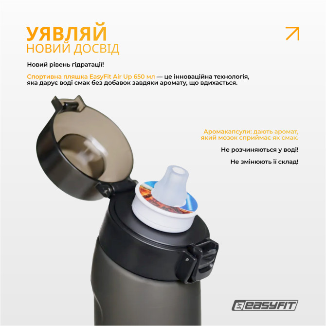 купить спортивная бутылка для воды со вкусами EasyFit Air Up (7 ароматизированных капсул в комплекте), 650 мл