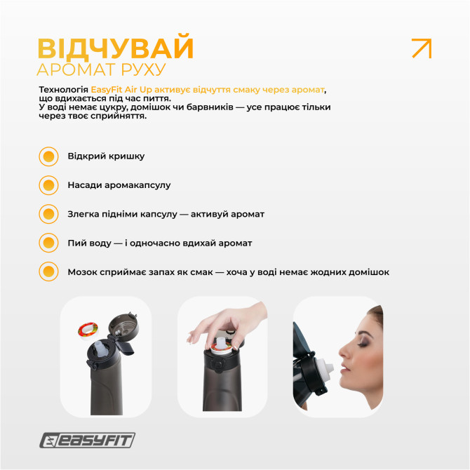 стоимость на спортивная бутылка для воды со вкусами EasyFit Air Up (7 ароматизированных капсул в комплекте), 650 мл