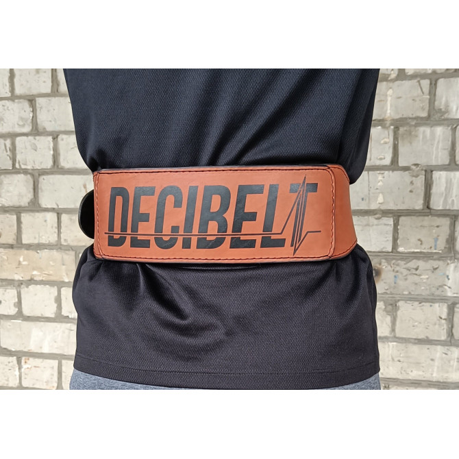 Пояс атлетичний EasyFit DeciBelt (шкіра) коричневий 4XL