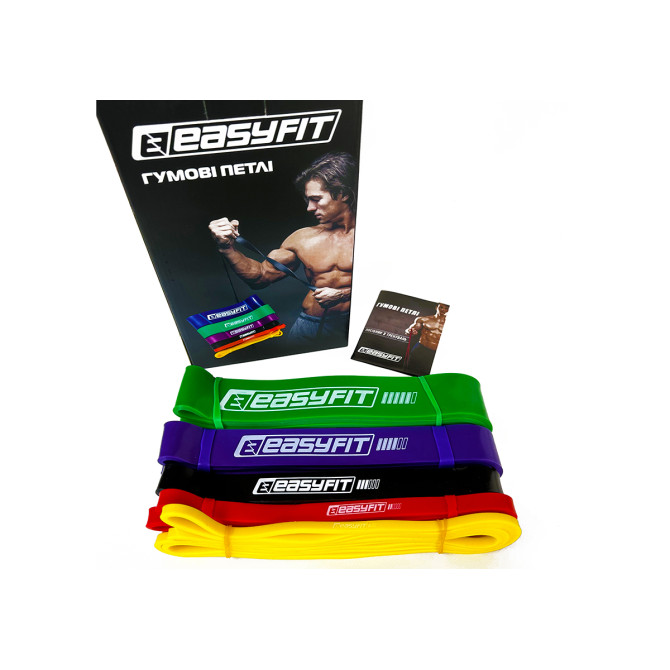 Резиновые петли EasyFit: набор 1-65 кг (5 шт)