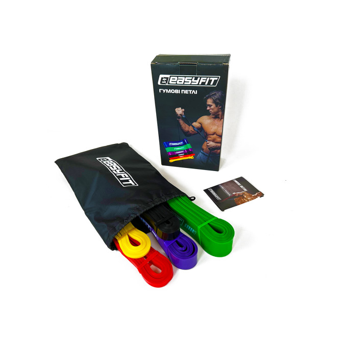 Резиновые петли EasyFit: набор 1-65 кг (5 шт)