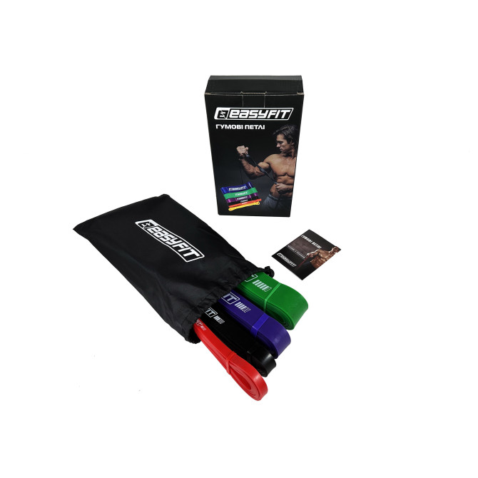 Резиновые петли EasyFit: набор 2-65 кг (4 шт)