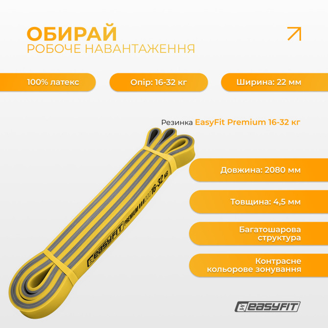 заказать резинка для подтягиваний EasyFit Premium 16-32 кг